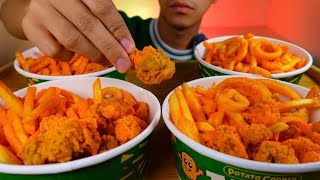 POTATO CORNER MIX Potato Loops Chicken Pops Cheesy Fries CRUNCHY ASMR MUKBANG No Talking [upl. by Broder]