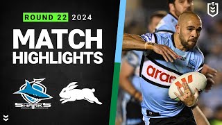 NRL 2024  Sharks v Rabbitohs  Match Highlights [upl. by Eilyab]