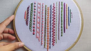 Hand embroidery for beginners  Basic Embroidery stitches for beginners  Lets Explore [upl. by Aletsirc83]