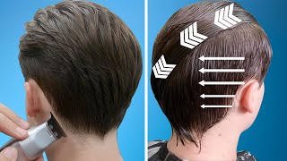 How to CUT MENS HAIR with SCISSORS  Medium Length Middle Part  Step by Step Tutorial [upl. by Bradshaw]