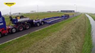 Finnie Heavy Haulage Ltd with very special new beams for its 24 low loader dolly combination [upl. by Ribaudo]