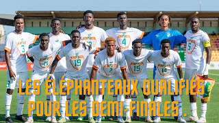 Tournoi UFOAB Qualif CAN U20  Les Éléphanteaux qualifiés pour les demifinales [upl. by Glynas608]