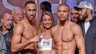 James DeGale vs Chris Eubank Jr FULL WEIGH IN amp FINAL FACE OFF  ITV Box Office [upl. by Vincelette]