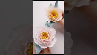 Easy fondant flower  Creating Gum Paste Peony fondant trending shorts flowercake [upl. by Rutger]