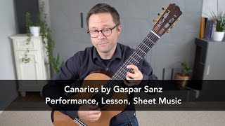 Canarios by Gaspar Sanz and Lesson for Classical Guitar [upl. by Juanne181]