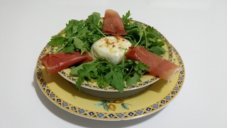 Burrata com rúcula e presunto serrano [upl. by Leoine]