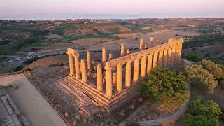 The valley of the temples at Agrigento Sicily drone 4K [upl. by Ajssatan]