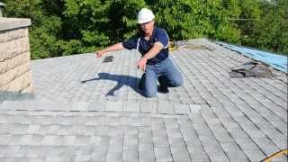 Proper installation of Roofing Cricket behind Chimney CHATEAU ROOFING [upl. by Sandell]