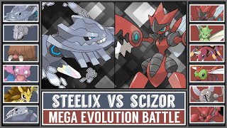 MEGA SCIZOR vs MEGA STEELIX  Mega Evolution Pokémon Battle [upl. by Boonie]