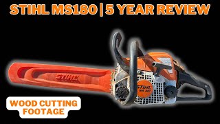 Stihl MS180 BEST HOMEOWNER CHAINSAW  5 YEAR Review With Wood Cutting [upl. by Sluiter632]