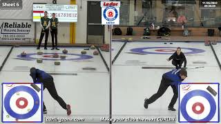 BrodersonKleibrink vs WiensNowell  Draw 3  Curling Stadium Alberta Curling Series Doubles [upl. by Odrareve]