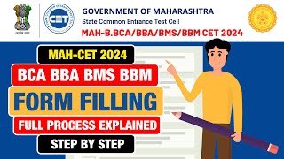 Maharashtra CET 2024 for BBA BBM BCA BMS  Form Filling Registration Process Step by Step Explained [upl. by Pennie]