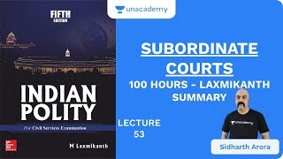 L53 Subordinate Courts  100 Hours  Laxmikanth Summary  UPSC CSE  Sidharth Arora [upl. by Ilaire]