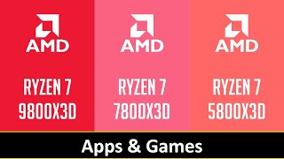 RYZEN 7 9800X3D vs RYZEN 7 7800X3D vs RYZEN 7 5800X3D [upl. by Shina]