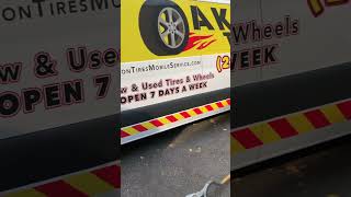 Getting Trailer Tire Replaced youtubeshorts wthdashcams dashcamvideos truckerdashcam [upl. by Asamot692]