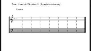 2 Part Harmonic Dictation 1 8 notes Stepwise Motion Only [upl. by Vere101]