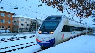 YHT  Turkish HighSpeed Trains in Winter  2 [upl. by Elyssa553]