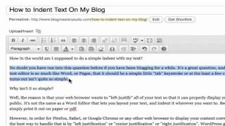 How To Indent The Text On My Wordpress Website [upl. by Refotsirhc]