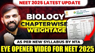 NEET Syllabus 2025 Chapter wise Weightage  NEET 2025 Syllabus Update  NEET 2025 latest update [upl. by Audrey]