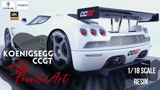 Koenigsegg CCGT by Frontiart Colour white 118 Scale Resin  4k [upl. by Dnomyad192]