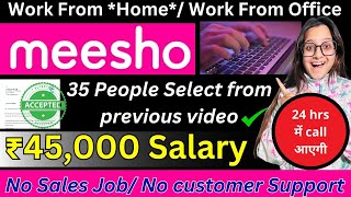 Meesho JOB 45000 Salary✅ Online Work From Home Jobs 2024 ✅ Online Jobs at Home ✅ Job Vacancy 2024 [upl. by Eidda]