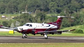 Pilatus PC12 Dcolagem TBM700N C208 e Pouso King B200 Com AudioAeroporto De JundiaíSP [upl. by Aicilihp225]