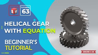 Design A Helical Gear With Equations Stepbystep solidworkstutorial helicalgear design [upl. by Fianna]