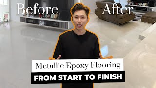 Metallic Epoxy Flooring Installation  From Start To Finish [upl. by Karita85]