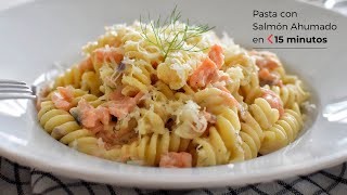 Pasta Fusilli con Salmon Ahumado y Nata Fácil y Saludable Паста с копчёным лососем DarixLab [upl. by Husein468]