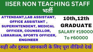 IISER Non Teaching staff Recruitment  Latest Govt Jobs 2024  Latest govt job vacancy [upl. by Somerset798]