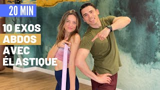 10 EXERCICES ABDOS AVEC ÉLASTIQUE   Fitness féminin  Matthieu Verneret [upl. by Anairdna120]