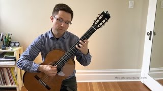 Brouwer Etude No 6 Estudios Sencillos and Lesson for Classical Guitar [upl. by Anuat]