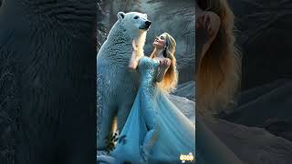 A woman fuses with a polar bear on AGT americagottalent magic [upl. by Llerrot929]