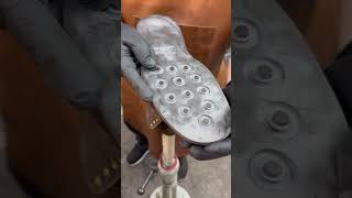 Adding Dainite soles to boots🥾 📹americascobler [upl. by Ayotal]