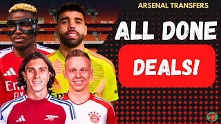 ALL ARSENAL DONE DEALS CONFIRMED SIGNINGS amp TRANSFER TARGETS SO FAR [upl. by Ditzel]