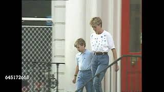 1992 Princess Diana taking Prince Harry to Wetherby school with Prince William [upl. by Illil]