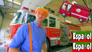 Blippi Español Explora los Camiones de Bomberos para niños  Canción del Camión de Bomberos [upl. by Idnil]