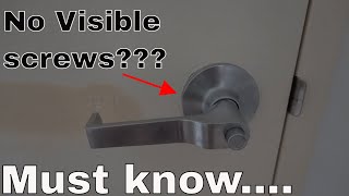 Remove door handle  knob without screws visible 3 [upl. by Raybourne251]