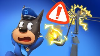 Dangerous Fallen Power Lines  Safety Cartoon  Sheriff Labrador  BabyBus TV [upl. by Lyle]