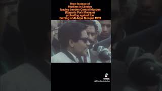 Rare footage of Muslims in 1969 London against the burning 🔥 of Al Aqsa Mosque [upl. by Anieral429]