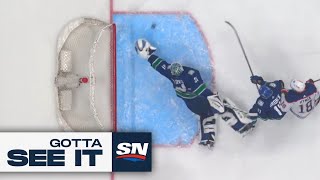 GOTTA SEE IT Arturs Silovs ROBS Leon Draisaitl With Diving Glove Save [upl. by Hu]