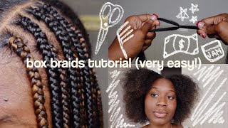 How to do Box Braids on Yourself Beginner Friendly Detailed Flat Box Braids with Small Knots [upl. by Odranoel288]