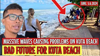 Massive waves causing Kuta beach into bad condition [upl. by Marybeth650]