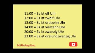 Cara Membaca Jam Situasi Resmi Dalam Bahasa Jerman Die Uhrzeit Offiziel [upl. by Jay]