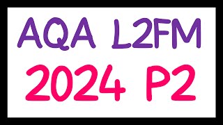 AQA Level 2 Further Maths  Practice Paper 2 2024 [upl. by Aihcela]