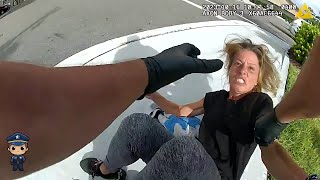 Woman Having a Complete Meltdown Kicks Police Officer in The Face [upl. by Nodmac467]