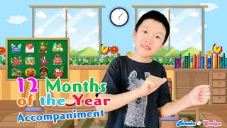 Kids Song Months of the Year Instrumental Accompaniment with LyricsMonths of the Year Accompaniment [upl. by Nyssa]