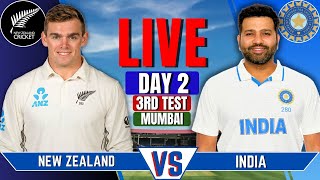 India vs New Zealand 3rd Test Day 2  IND vs NZ Live Score amp Commentary  Live Cricket Match Today [upl. by Sirap]