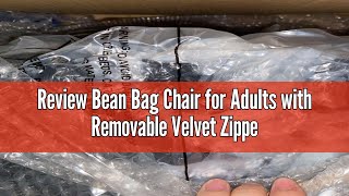 Review Bean Bag Chair for Adults with Removable Velvet Zippered Cover  Memory Foam Filled 3FT Lazy [upl. by Janaya]