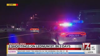 2 shootings on Lednum Street in Durham in 3 days [upl. by Adnorehs]